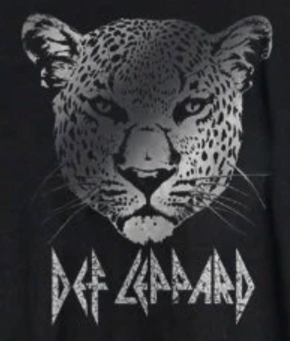 T-shirt Def Leppard motif visage de léopard