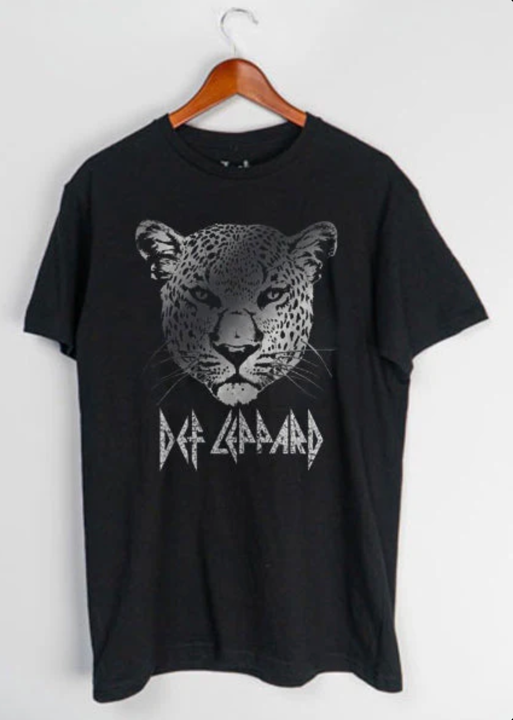T-shirt Def Leppard motif visage de léopard