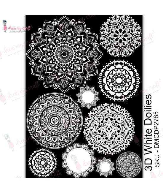 Dress My Craft Transfer Me - Napperons 3D blancs