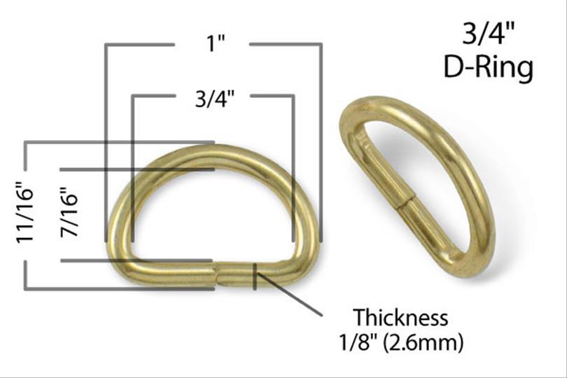 Anneau en D métallique de 3/4" (20 mm)