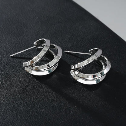 GRIZZANA : Boucles d'oreilles créoles triples en argent