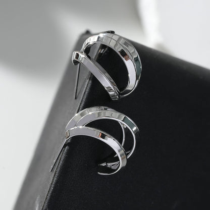 GRIZZANA : Boucles d'oreilles créoles triples en argent