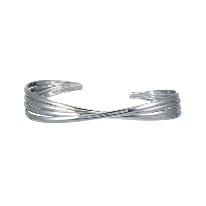 LIVIA Argent (Or Blanc) : Bracelet Lignes Géométriques