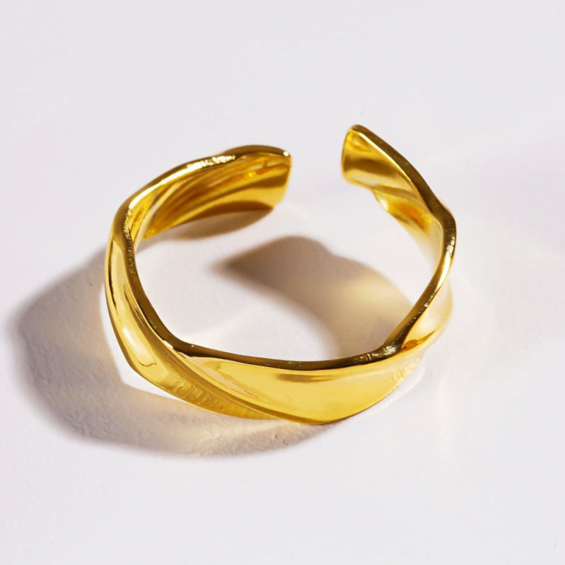 ELIAS : Bague moderniste formes et textures