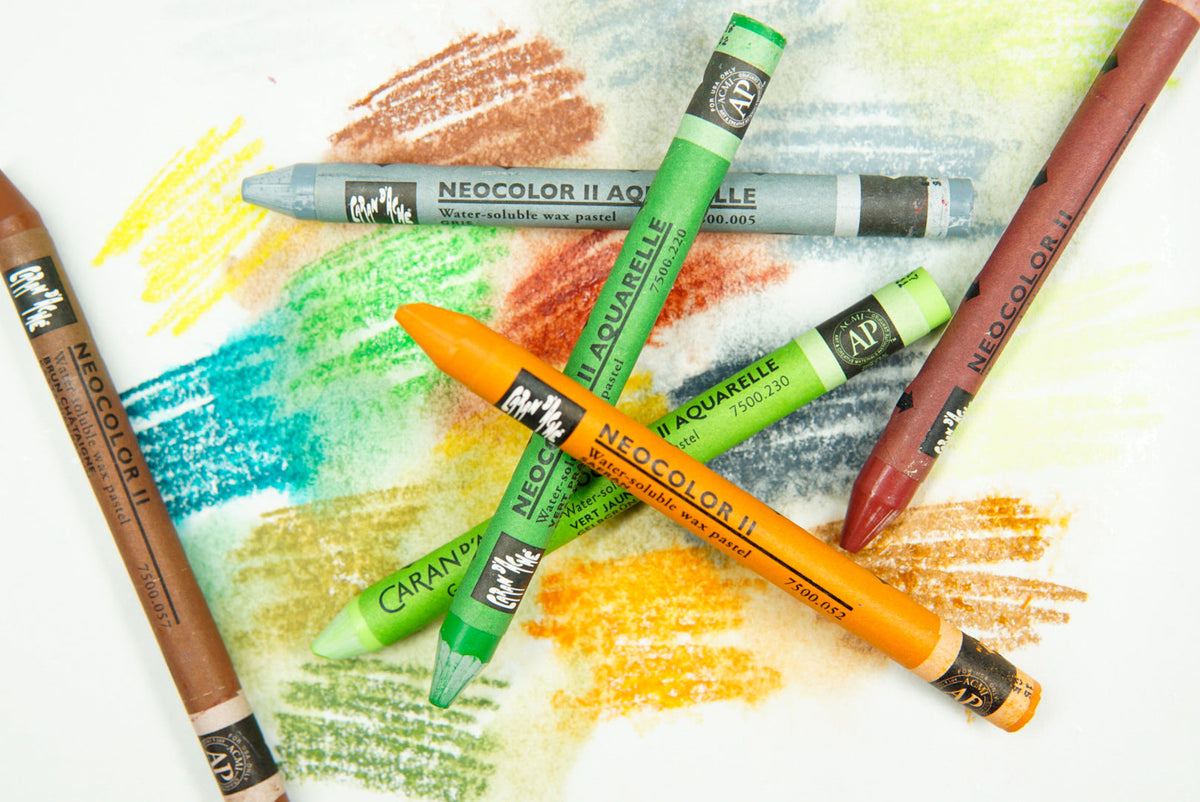 Caran d'Ache - Crayon cire aquarellable classique Neocolor II - Métalliques
