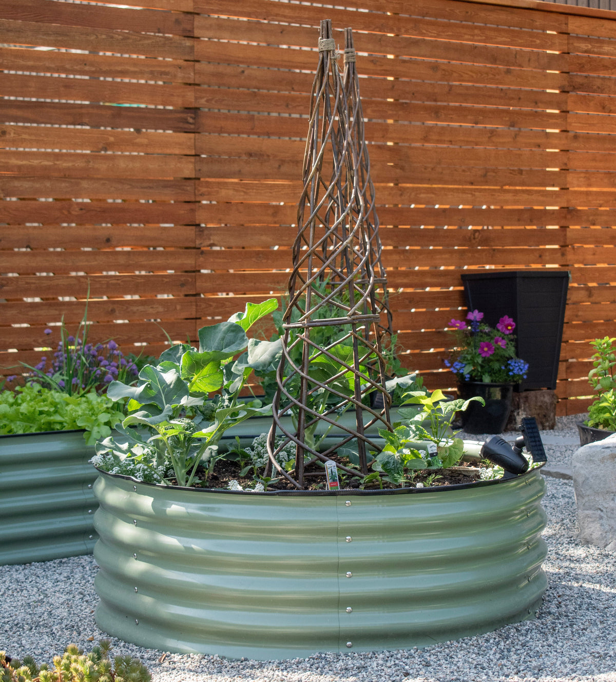 Kit de bac de jardin rond de 43 cm de hauteur
