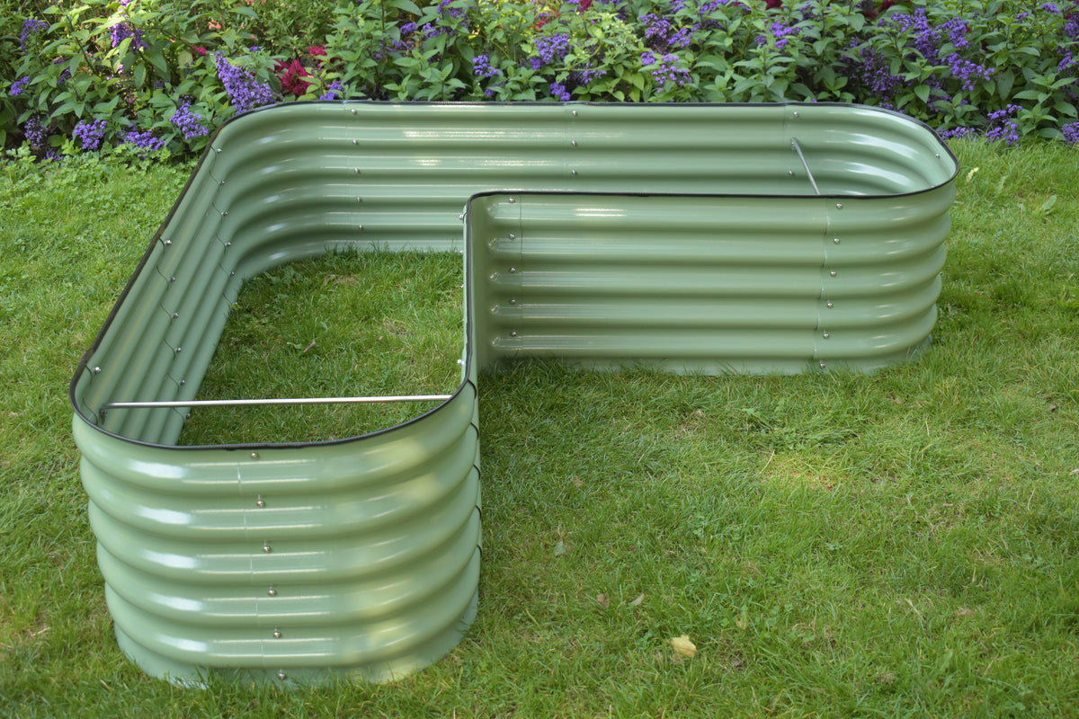 Kit de bac de jardin en L de 43 cm de haut