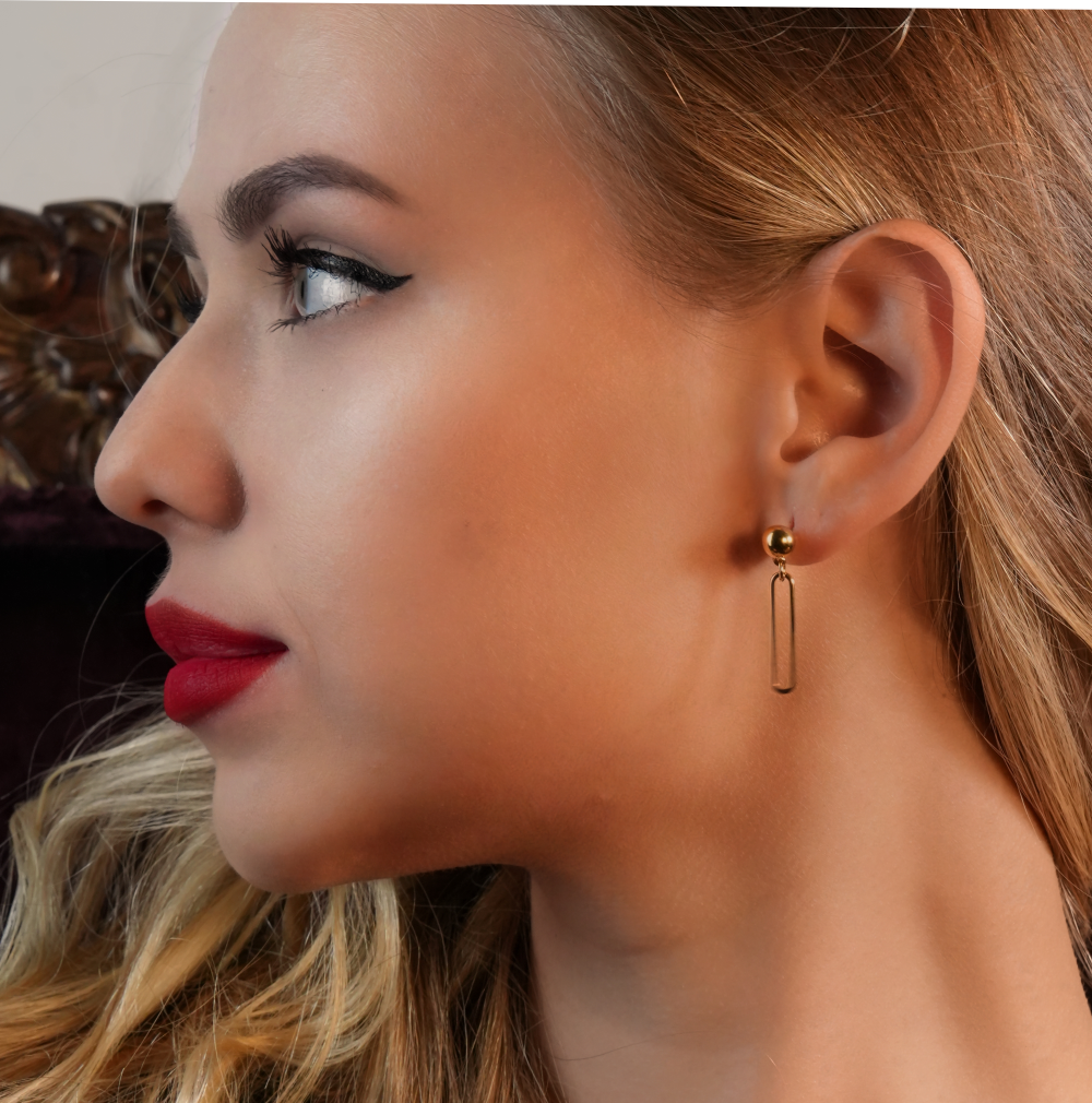 DULCE : Boucles d'oreilles contemporaines trombone et billes