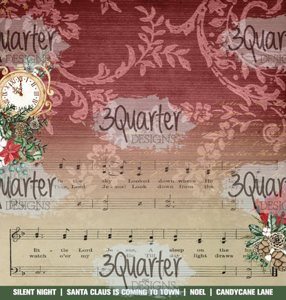 Papiers imprimés 30x30 cm Décembre (pack)