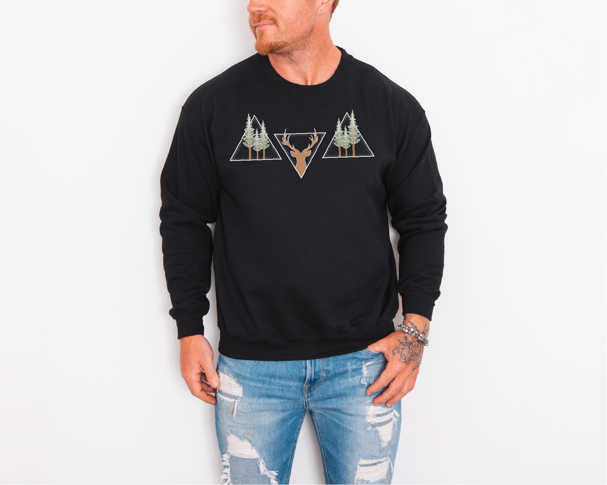 Chandail unisexe col rond triangles de chasse
