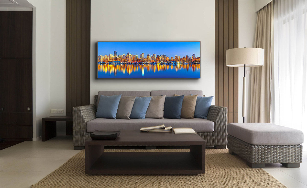 Downtown Vancouver at sunset- Skyline Wall Art