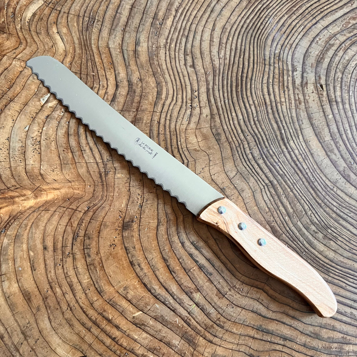 Couteau à Pain – Manche en Bois d'Olivier - 20 cm