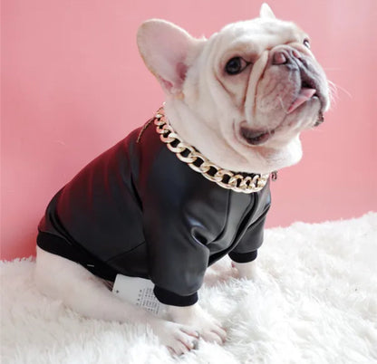 Blouson en cuir pour chien « Boujee » | Veste pour chien pour temps froid
