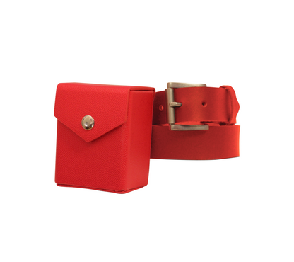 Red Mach 2 Deck Box - Hard Shell - Textured Vegan Leather