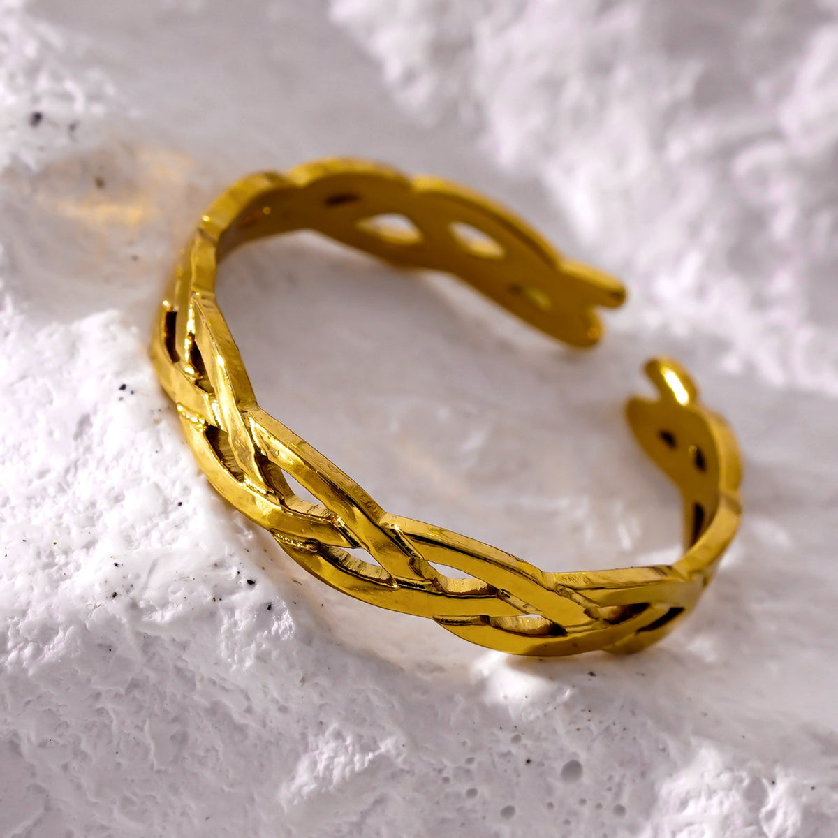 ELIOTT: Bague Bande à Motif Tressé Croisé