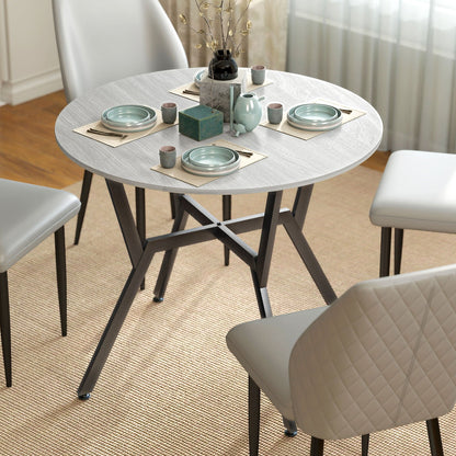 Table de salle à manger ronde Ainsley 35" avec structure en acier - Gris