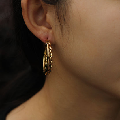 Boucles d'oreilles créoles doubles superposées ESME en or