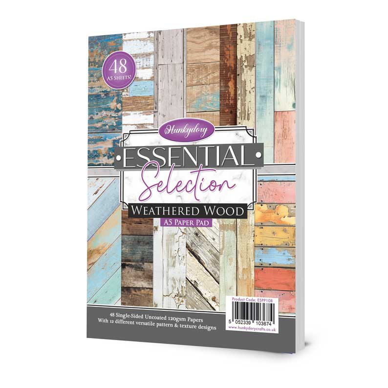 Bloc de papier Hunkydory Essential Selection - Bois vieilli