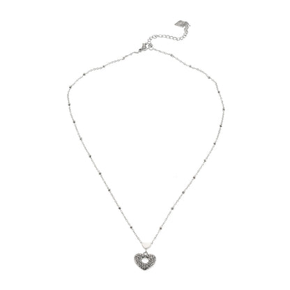 ETERNAL : Collier pendentif double cœur serti de zircones pavées