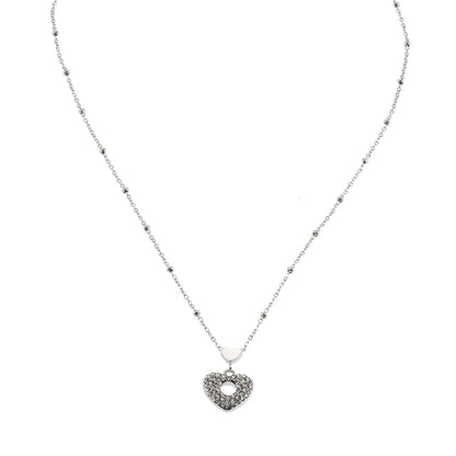 ETERNAL : Collier pendentif double cœur serti de zircones pavées