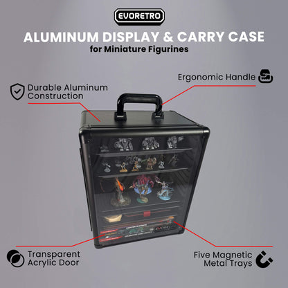 EVORETRO Miniatures Display Case with 5 Magnetic Trays