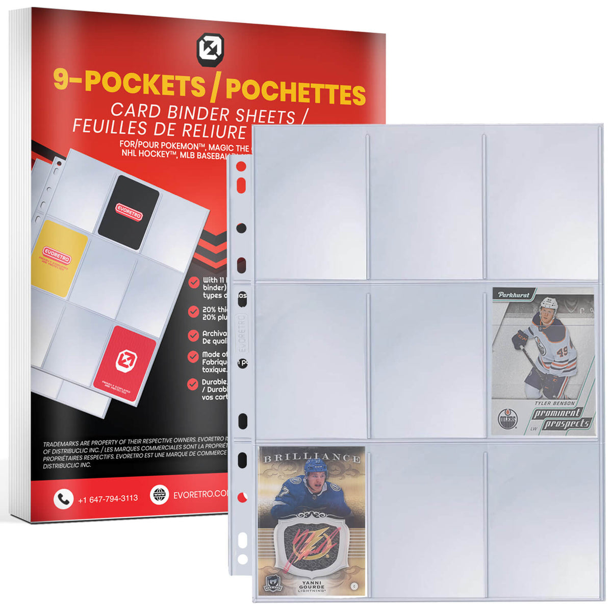 EVORETRO Feuilles de protection de cartes à 9 pochettes | 40 pages