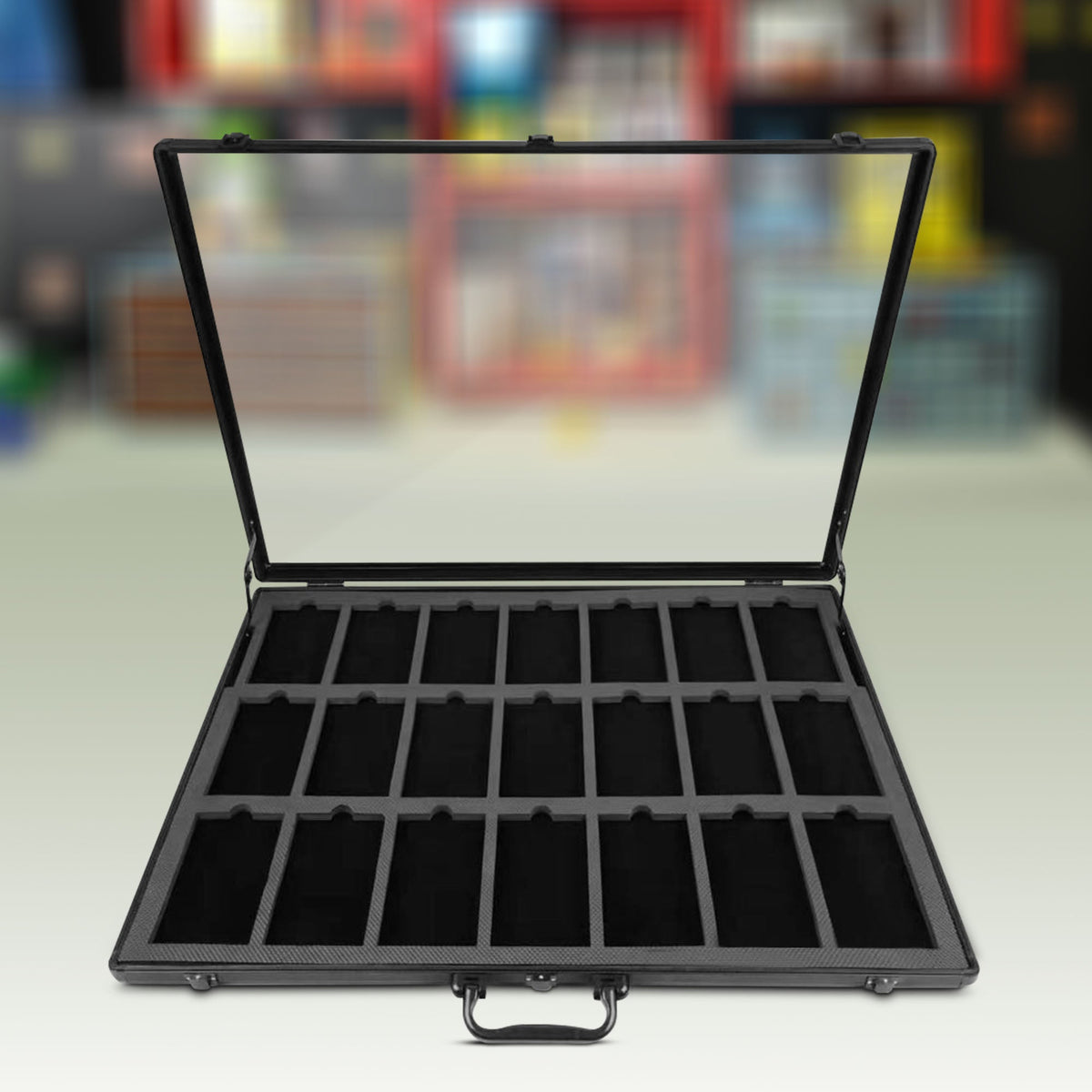 EVORETRO Graded Card Display Case – 21-Slot Secure Showcase