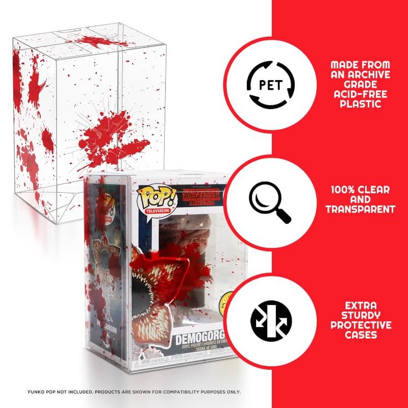 Funko Pop 4 Inches - Red Blood with Bullet Holes - EVORETRO PET Protector 0.40MM - Pack of 10