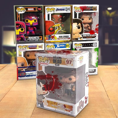 Funko Pop 4 Inches - Red Blood with Bullet Holes - EVORETRO PET Protector 0.40MM - Pack of 10