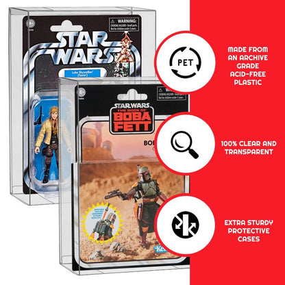 EVORETRO Présentoir pour Figurines d'Action Star Wars et GI Joe sous Blister 3,75'' Profondeur 44MM - Lot de 10