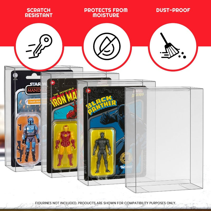 EVORETRO Présentoir pour Figurines d'Action Star Wars et GI Joe sous Blister 3,75'' Profondeur 44MM - Lot de 10