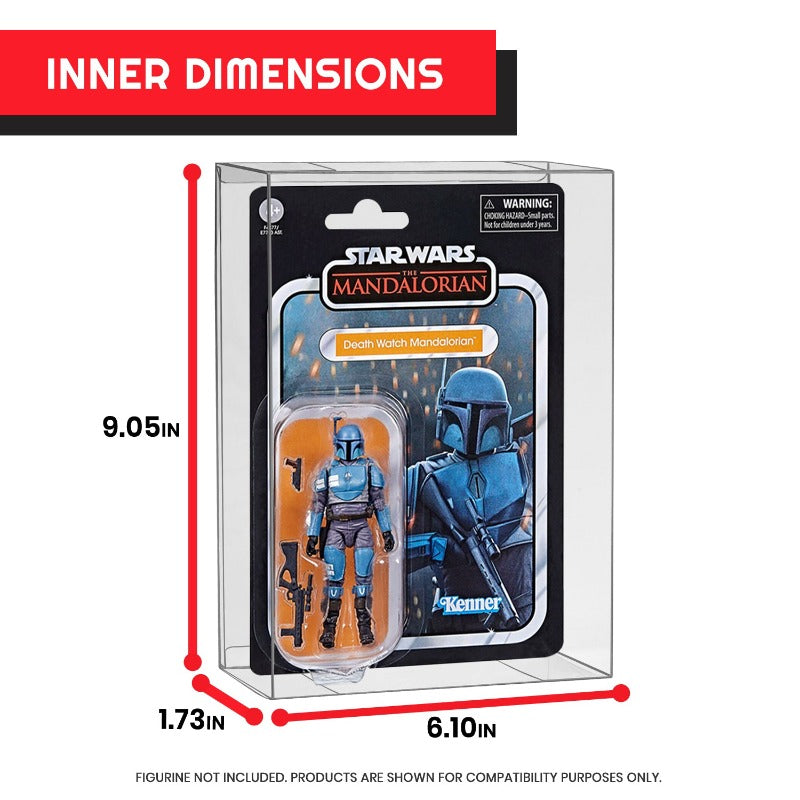 EVORETRO Présentoir pour Figurines d'Action Star Wars et GI Joe sous Blister 3,75'' Profondeur 44MM - Lot de 10