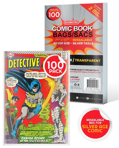 EVORETRO Resealable Comic Bags Fits With Silver Age Comics -2MIL