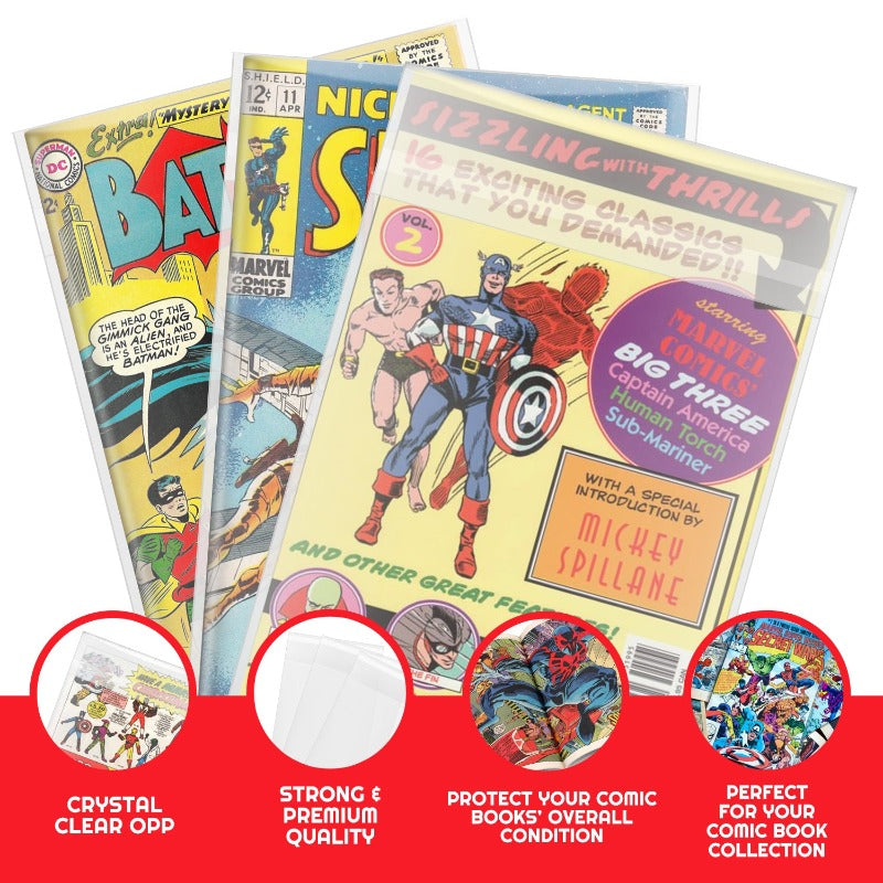 EVORETRO Resealable Comic Bags Fits With Silver Age Comics -2MIL