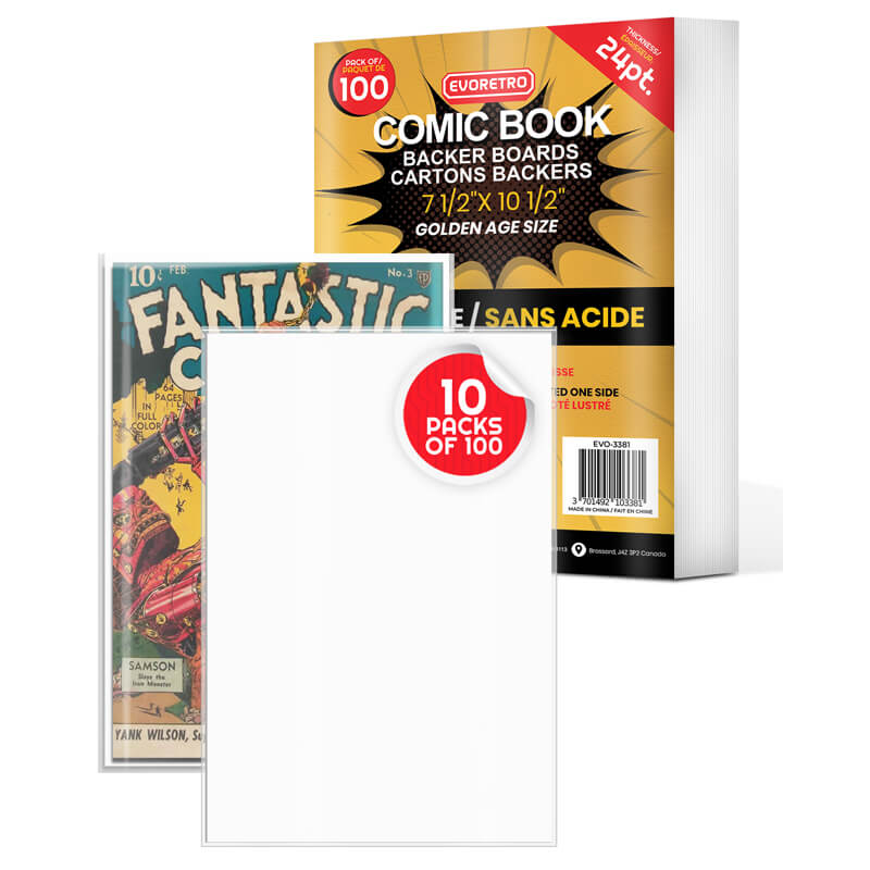Dos de protection pour bandes dessinées de l'âge d'or (taille)
