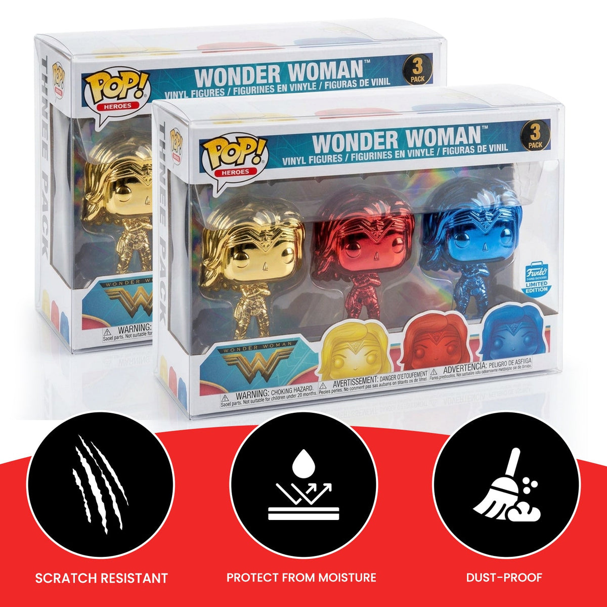 Funko Pop 2 figurines Wonderwoman EVORETRO PET Protector 0.35MM