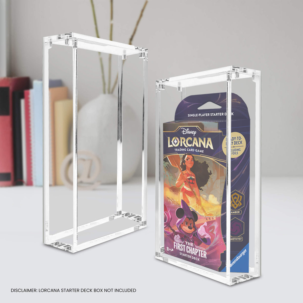 1x EVORETRO Acrylic Display Case for Lorcana Starter Deck Protective Box