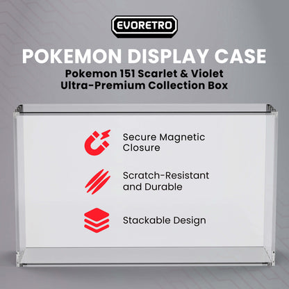 EVORETRO Acrylic Case Display for Pokemon 151 Scarlet Mega Charizard EX & Violet Ultra-Premium Collection Box