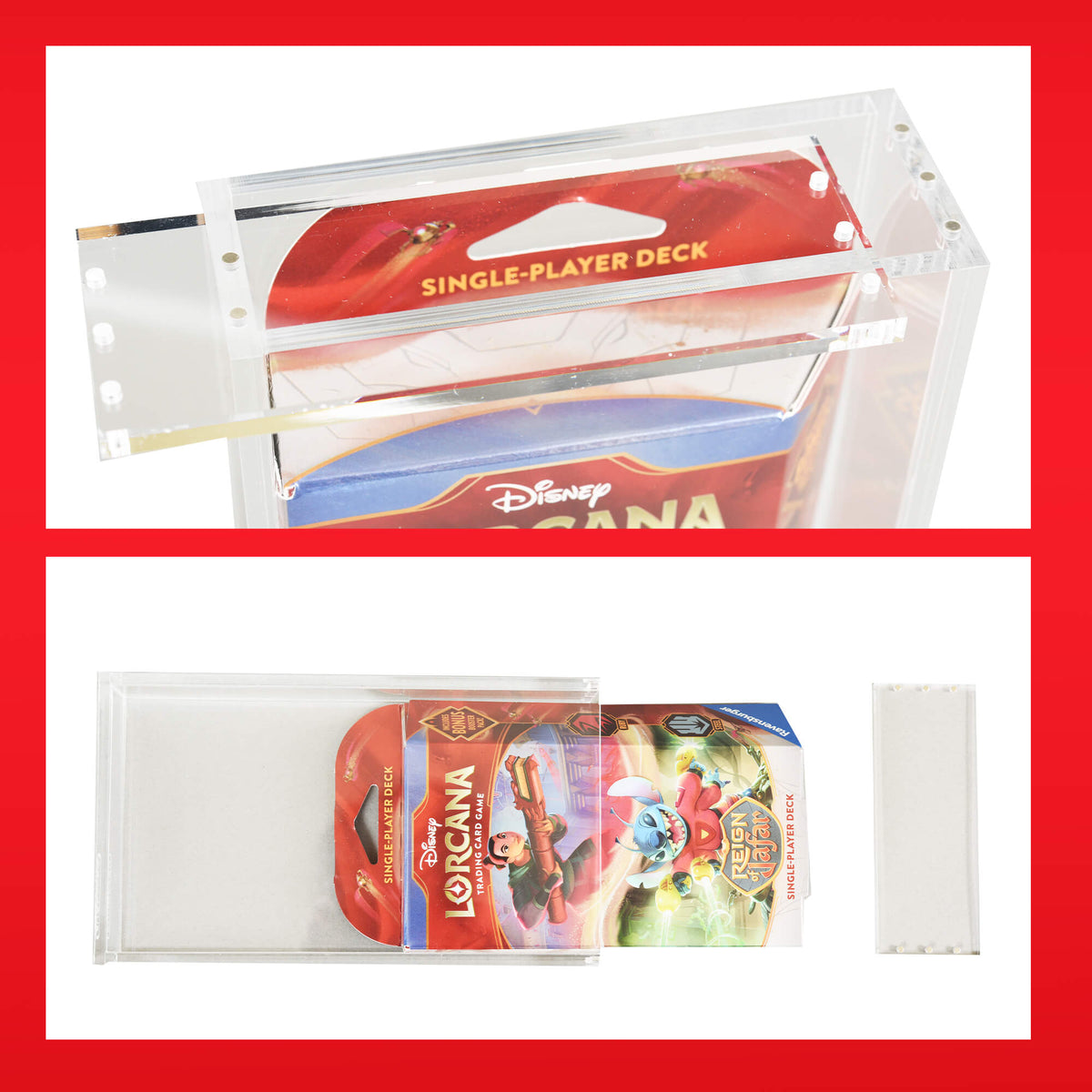 1x EVORETRO Acrylic Display Case for Lorcana Starter Deck Protective Box