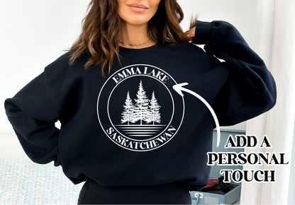 Sweat-shirt personnalisé lac en forme de cercle | Vêtements personnalisés