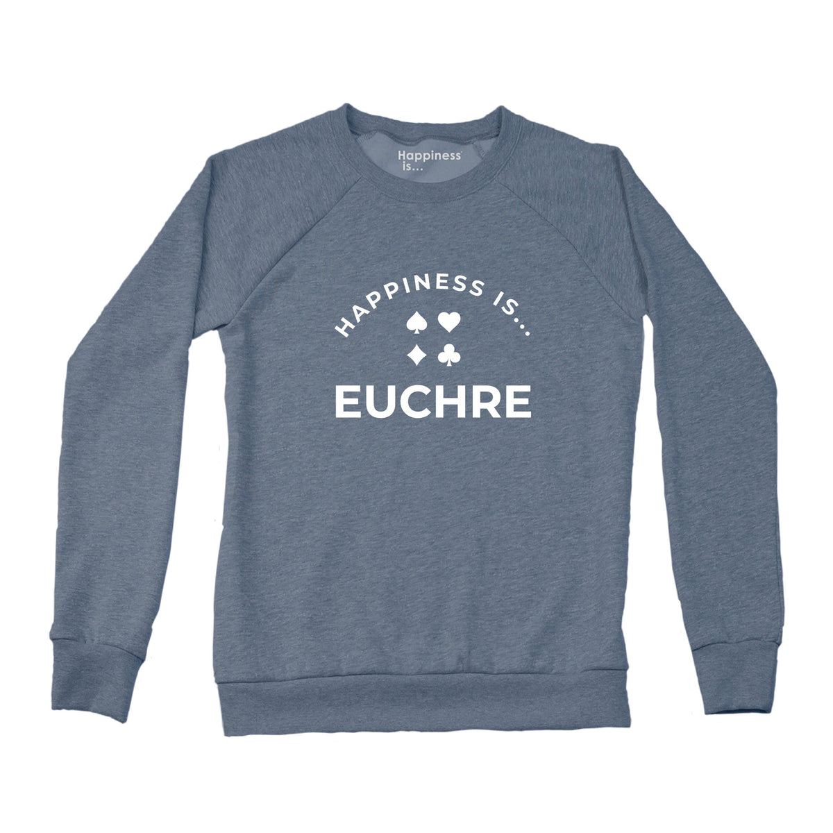 Women's Euchre Crew Sweatshirt, Heather Navy