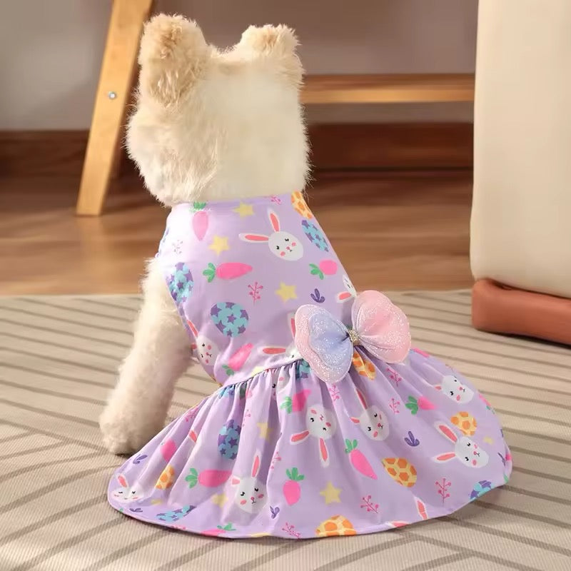 Robe Lilas Lapin de Pâques | Robe de Pâques pour Chien
