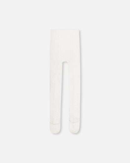 Collants torsadés blanc cassé