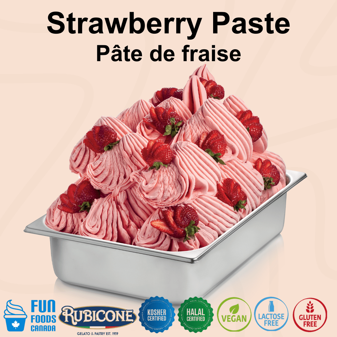 Strawberry Paste - Gelato Pastes - 3 KG Bucket - Rubicone Canada - Ships Free Within Canada on Orders Above CAD $199