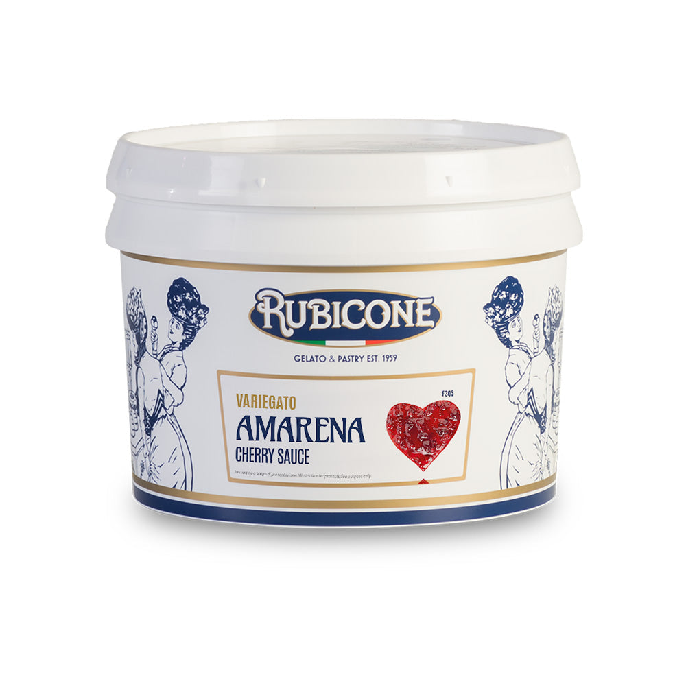 Sour Cherry Sundae Dessert Topping - 3 KG Bucket - Cherry Variegate - Rubicone Canada - Ships Free Within Canada on Orders Above CAD $199