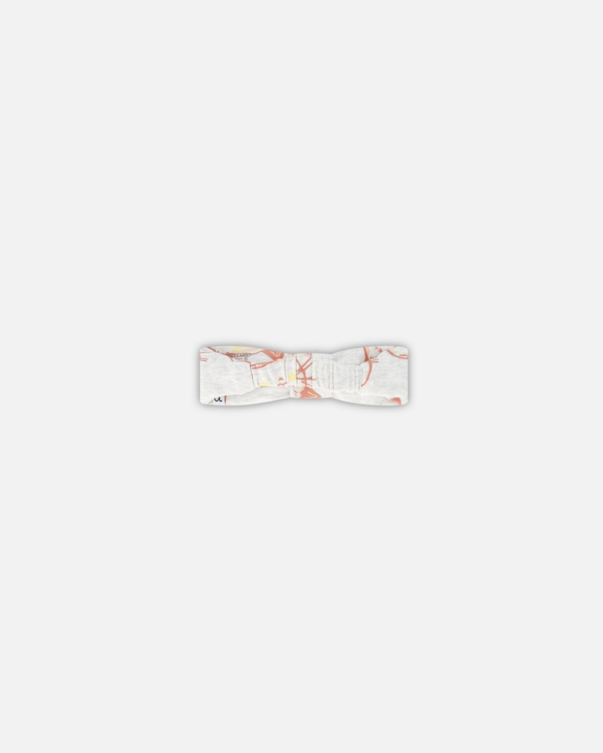 Bandeau en coton biologique beige chiné avec chat imprimé