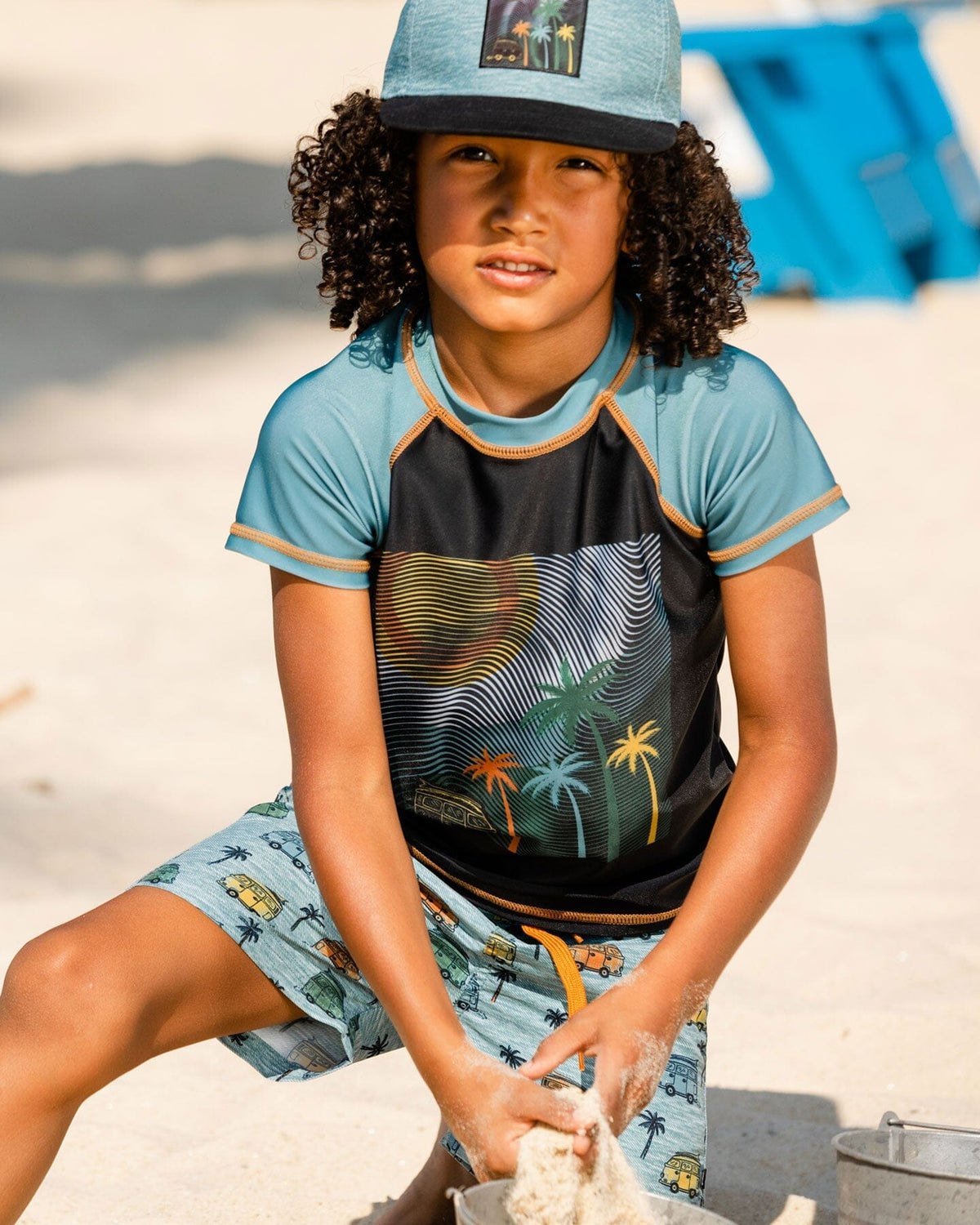 T-shirt Anti-UV Manches Courtes Imprimé Noir