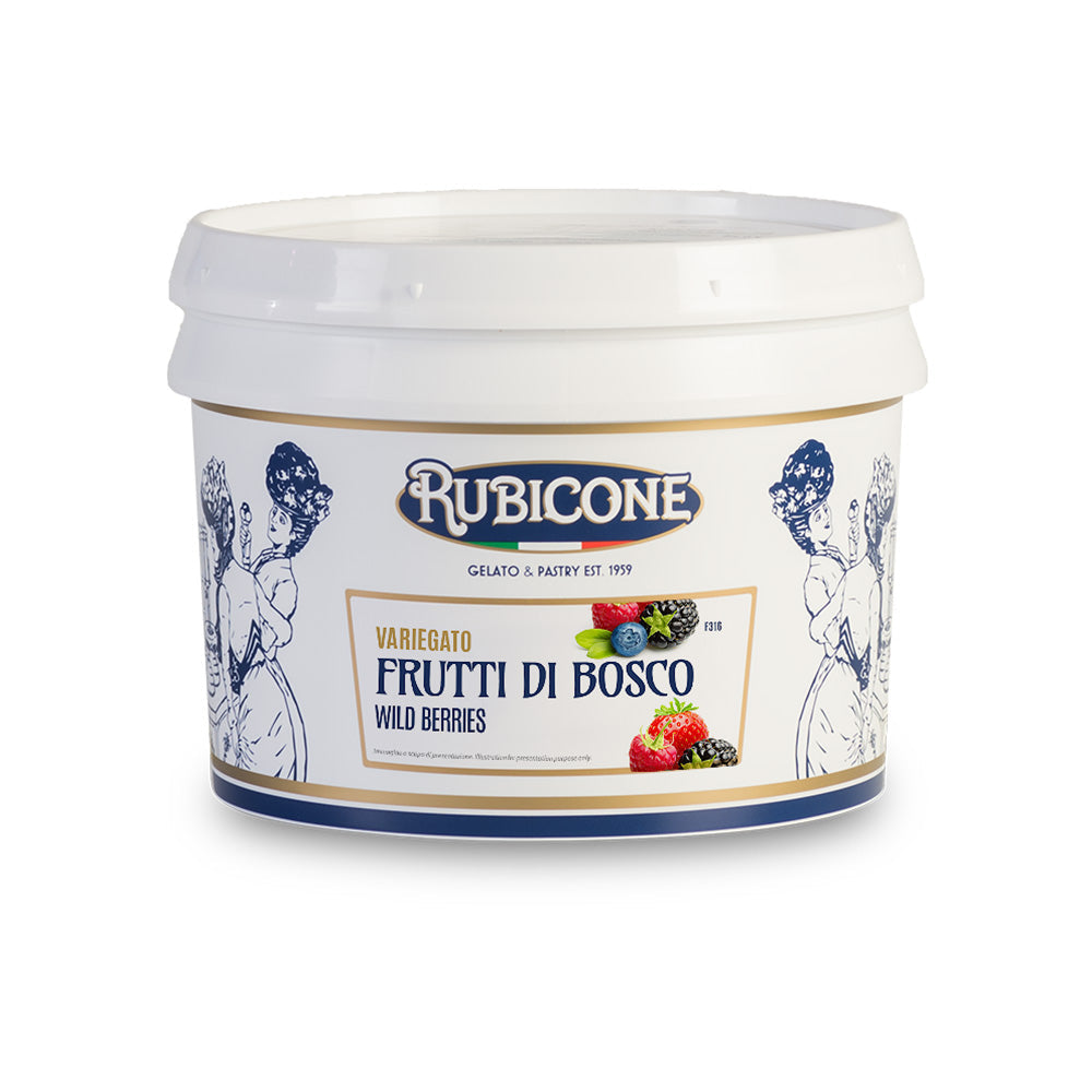 Wild Berry Sundae Dessert Topping - 3 KG Bucket - Wild Berries Variegate - Rubicone Canada - Ships Free Within Canada on Orders Above CAD $199