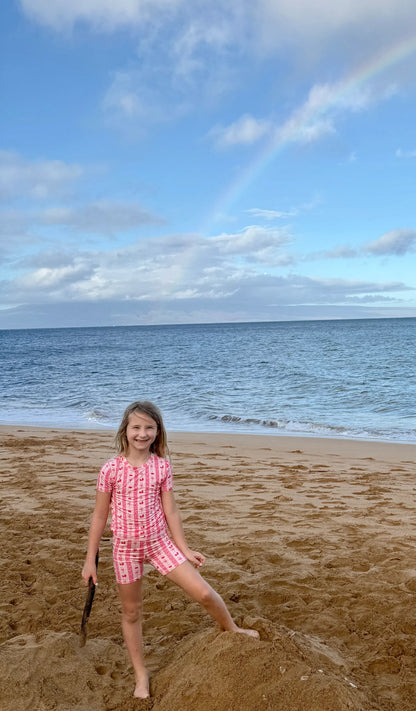 Kids Strawberry & Cherry Bows Pajama Shorts