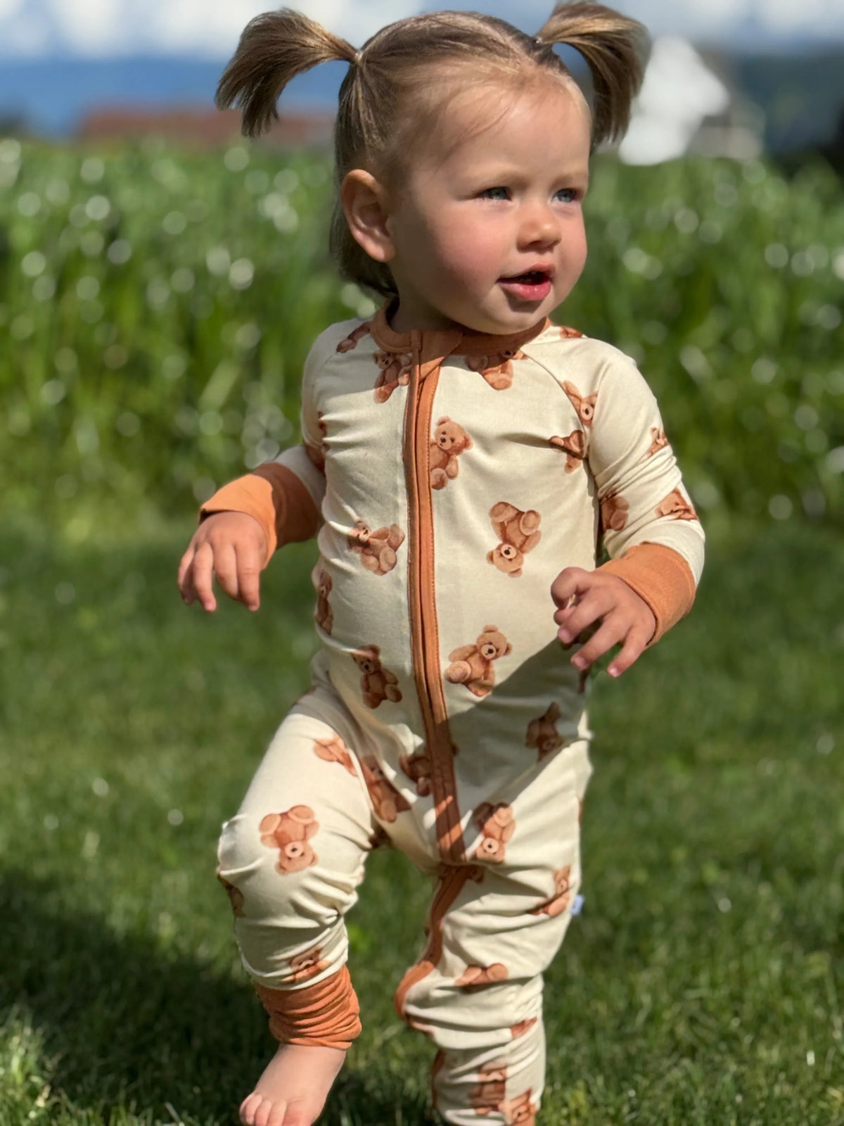 Grenouillère ourson convertible avec pieds intégrés